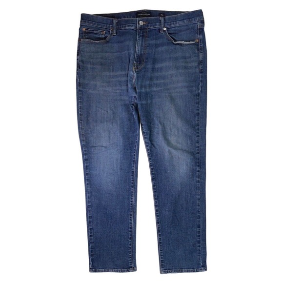 Lucky Brand 410 Jeans Mens 38x32 Athletic Slim Measures 40x30 Blue Stretch Denim - Picture 2 of 15